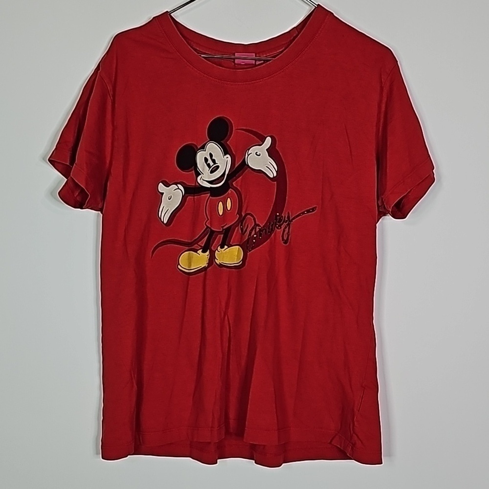 DISNEY vintage small red Mickey Mouse short sleeve shirt